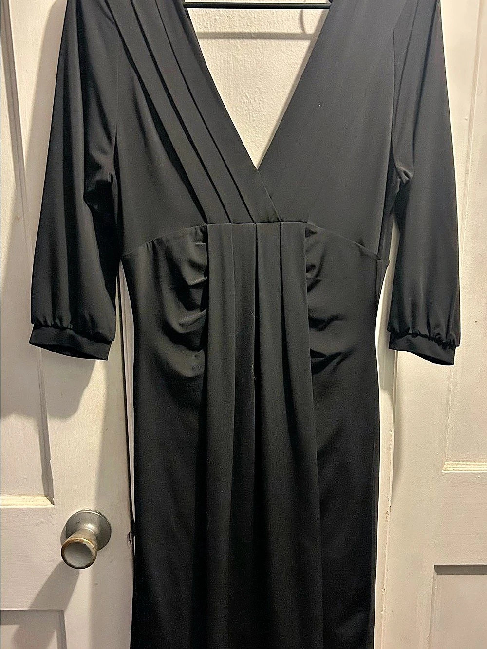 Size Medium Pleated black deep v dress
